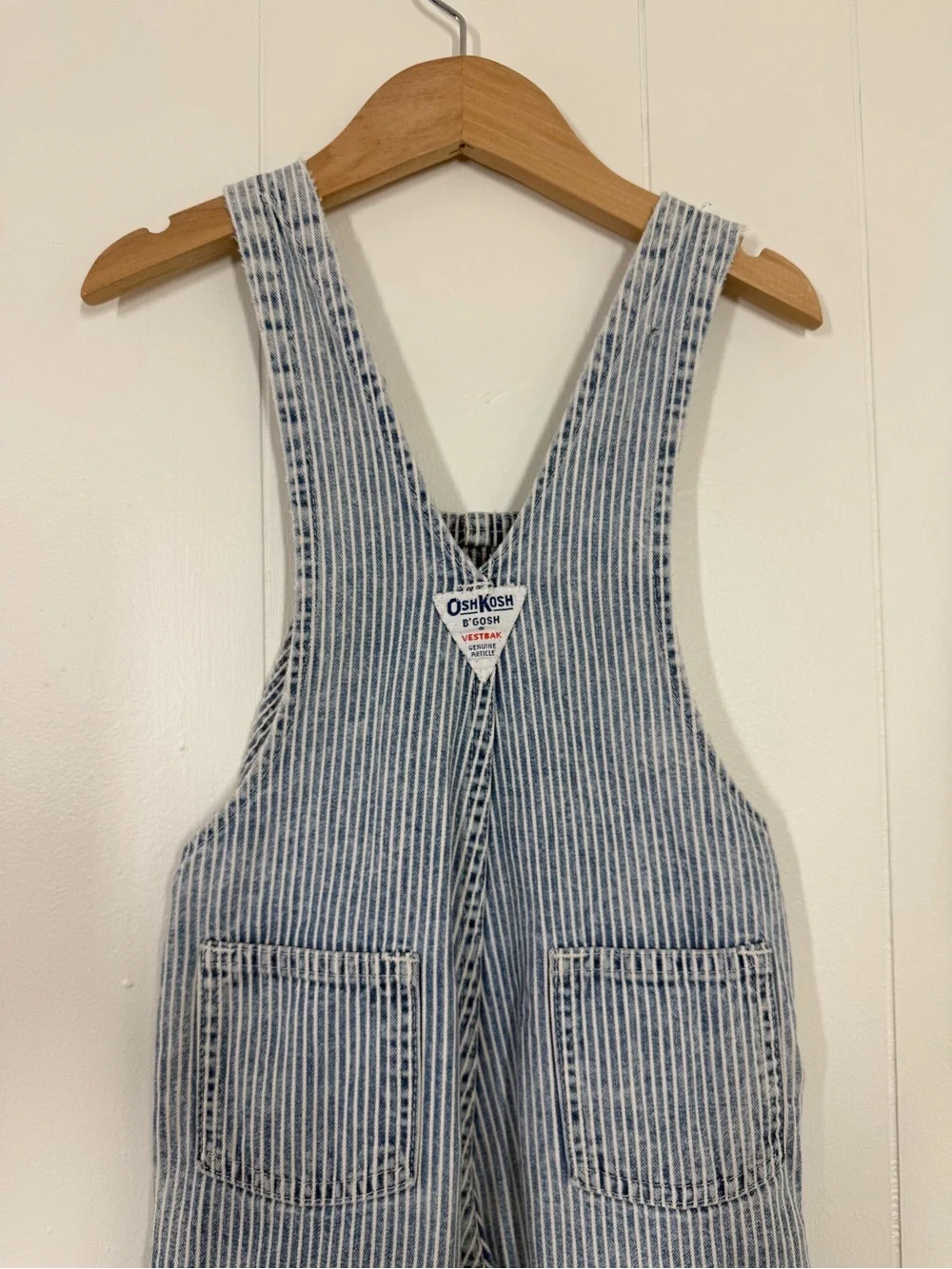 OshKosh B’Gosh Vintage Made in USA Paper Tag Striped Overalls